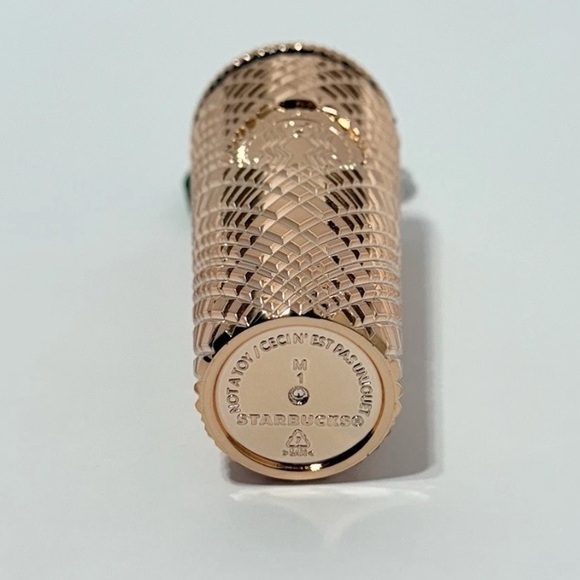 2023 Starbucks Cold Cup Ornament Keychain Holiday Metallic Rose Gold NIB - Picture 8 of 8